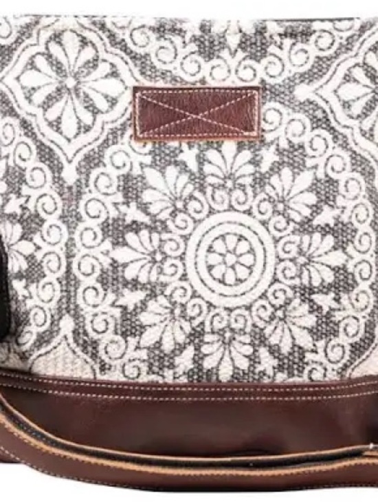 Myra Bag Handbags - Myra Bag Neutral Medallion Pattern Crossbody Bag
